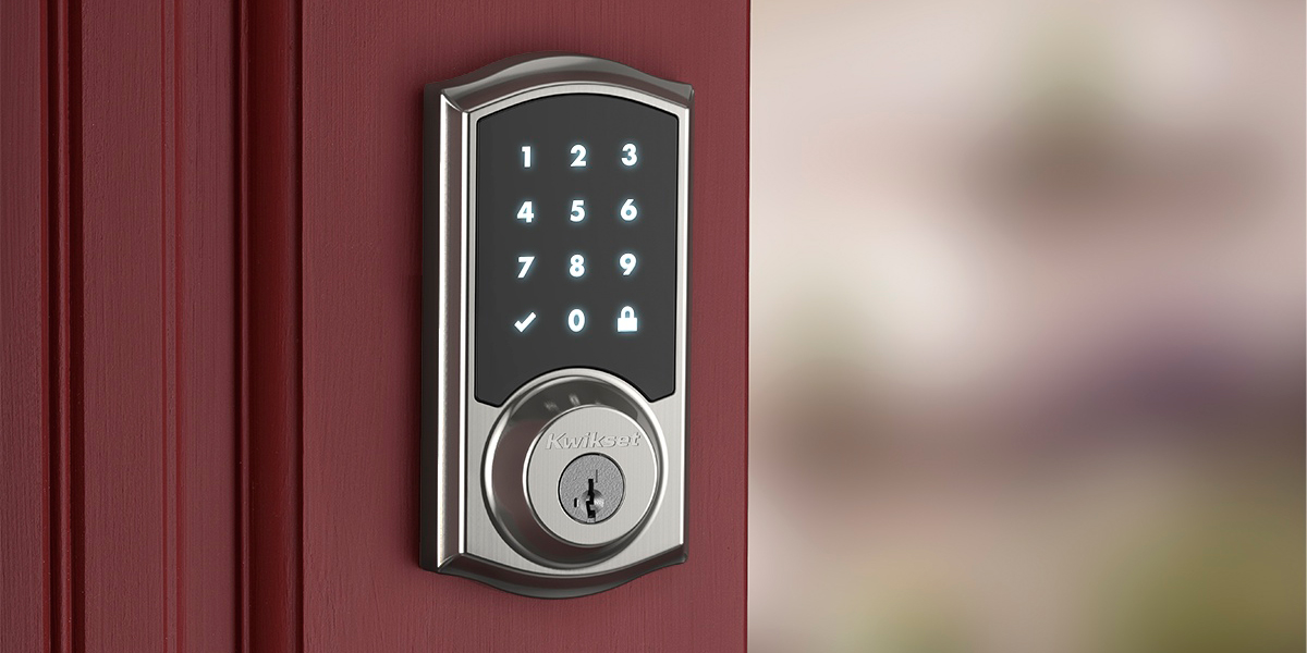 commercial door handle with keypad