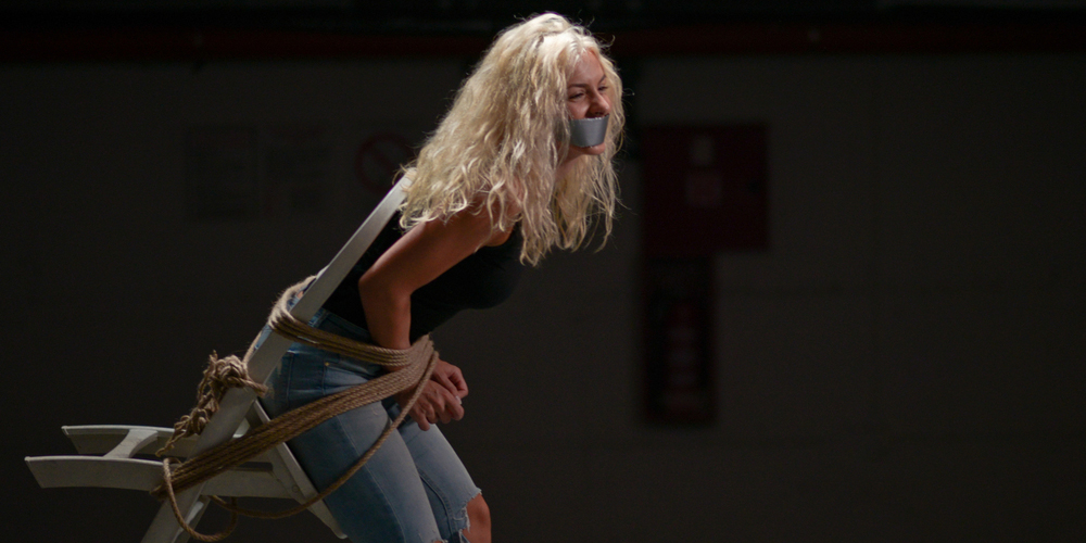 Girl Escaping Being Tied Up